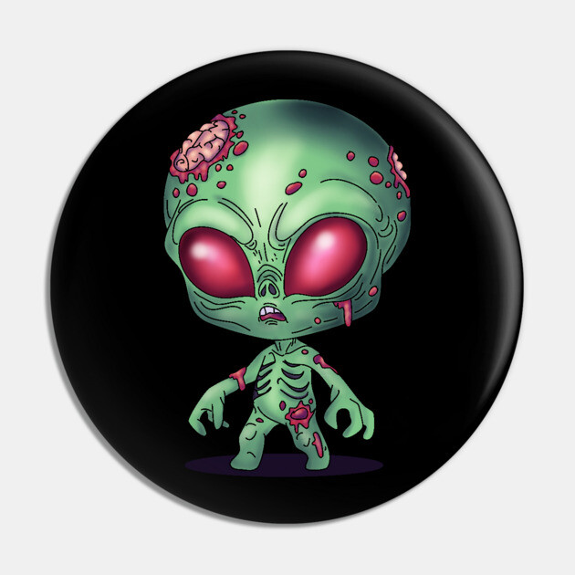 Alien Zombie Pin by H. R. Sinclair
