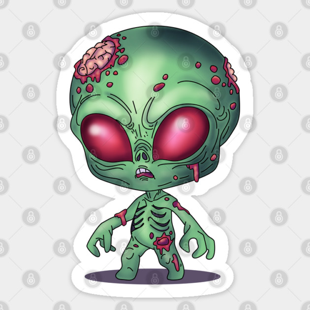 Alien Zombie Sticker by H. R. Sinclair