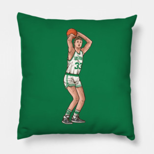 Larry Bird Jump Shot Cartoon Pillow