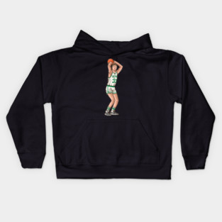 Larry Bird Jump Shot Cartoon Kids Hoodie