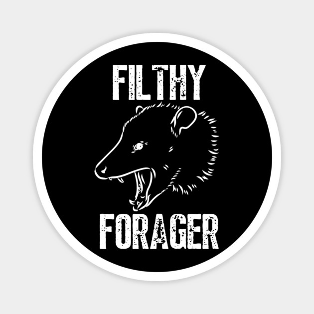 Filthy Forager (white on black) Magnet by Four Season Foraging