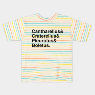 Mushroom Latin Names Ampersand Kids T-Shirt