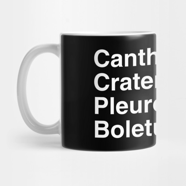 Mushroom Latin Names Ampersand (white on black) by Four Season Foraging