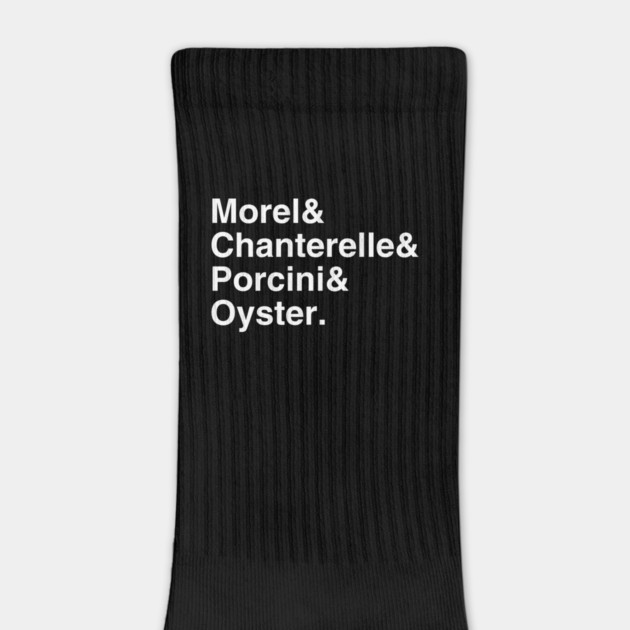 Mushroom Common Names Ampersand (white on black) by Four Season Foraging