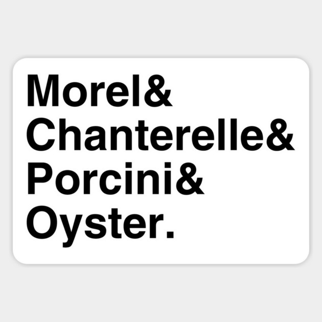 Mushroom Common Names Ampersand Magnet by Four Season Foraging