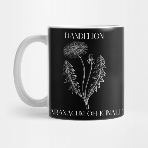Dandelion (white on black) by Four Season Foraging
