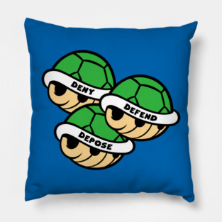 Deny Defend Depose Green Shells Pillow