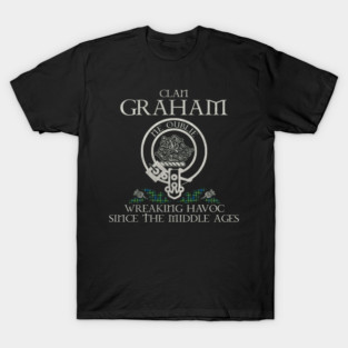 Clan Graham of Montrose crest Scottish surname tartan Thistle vintage T-Shirt