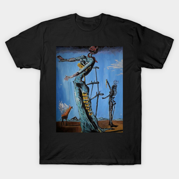 Painting The Burning Giraffe Salvador Dali T-Shirt T-Shirt T-Shirt by J0k3rx3