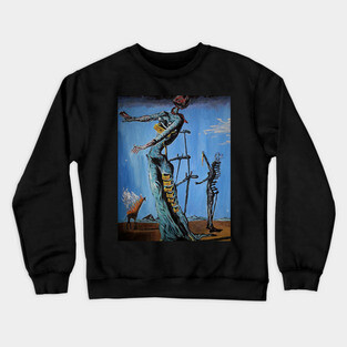 Painting The Burning Giraffe Salvador Dali T-Shirt T-Shirt Crewneck Sweatshirt