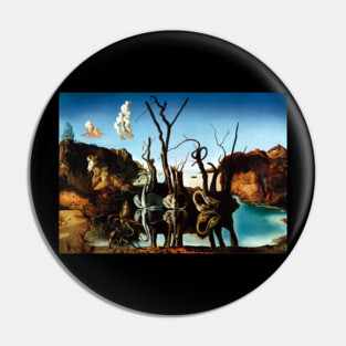 Painting Swans Reflecting Elephants Salvador Dali T-Shirt T-Shirt Pin