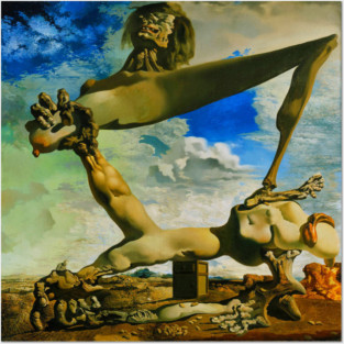 Painting Soft Construction with Boiled Beans Salvador Dali T-Shirt T-Shirt Posters and Art