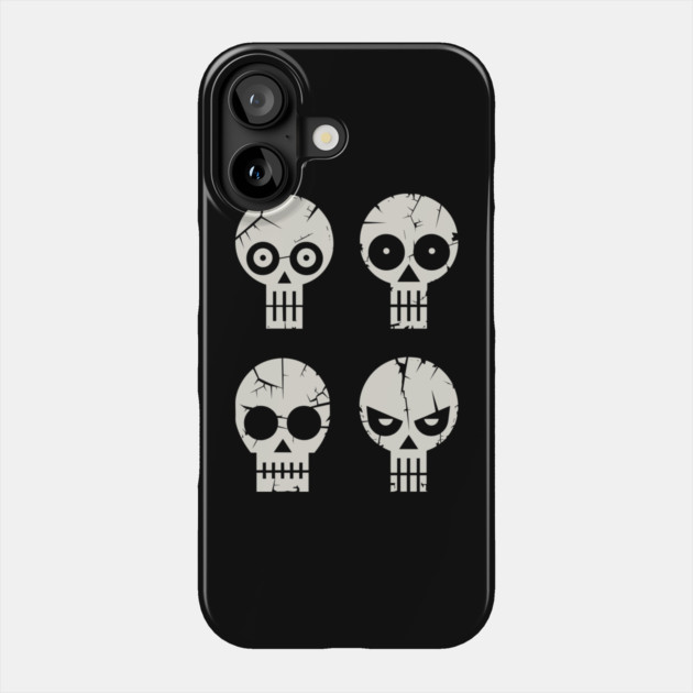 Four Skulls Art Dead Goth Vibes Phone Case by Anticorporati