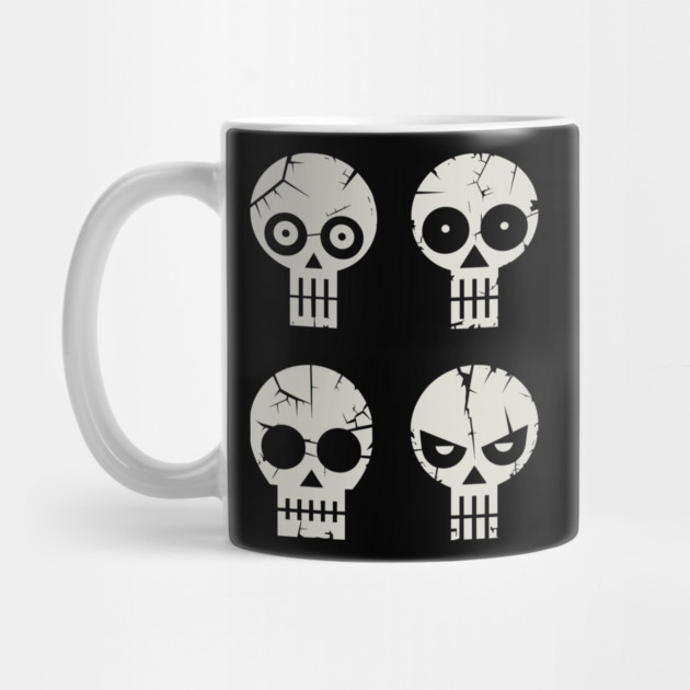 Four Skulls Art Dead Goth Vibes by Anticorporati