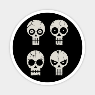 Four Skulls Art Dead Goth Vibes Magnet
