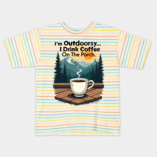 Outdoorsy Coffee Break Kids T-Shirt