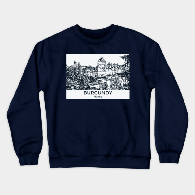 Burgundy - France Crewneck Sweatshirt by Lakeric