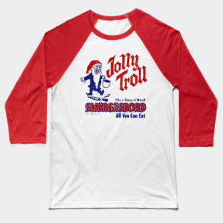 Vintage Jolly Troll Smorgasbord Distressed Baseball T-Shirt