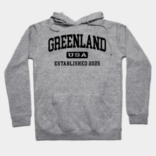 Greenland USA Established 2025 Funny Trump Greenland USA Hoodie