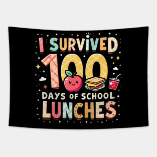 100 Days Of Lunch Woman School Cafeteria Worker Lunch Lady Tapestry
