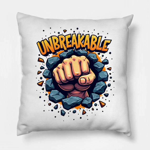 Unbreakable Fist: Power & Strength Pillow by DrollDrifter