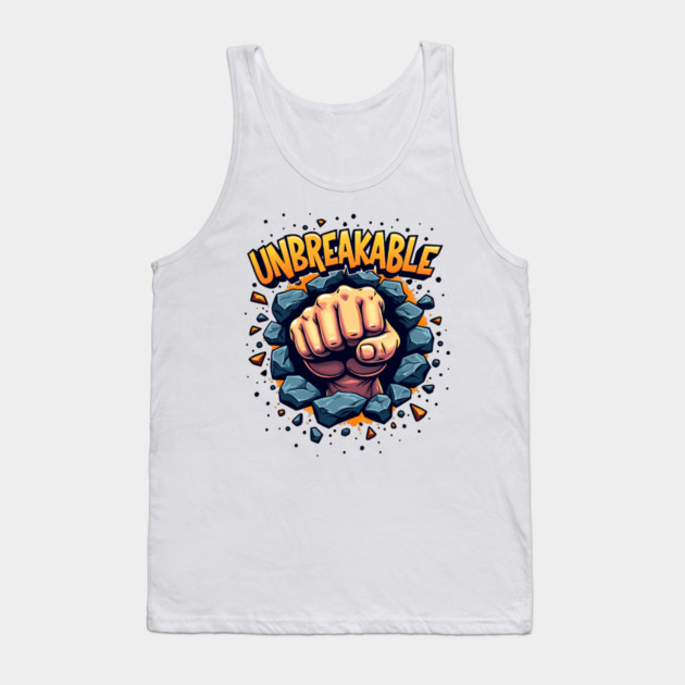 Unbreakable Fist: Power & Strength Tank Top by DrollDrifter