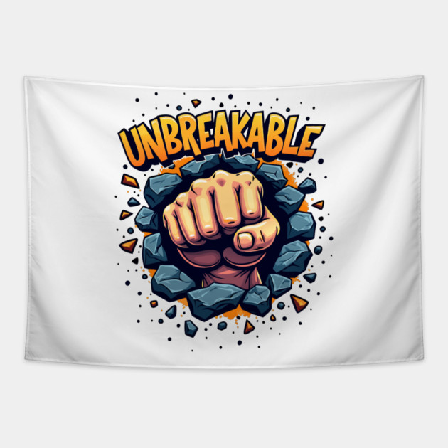 Unbreakable Fist: Power & Strength Tapestry by DrollDrifter