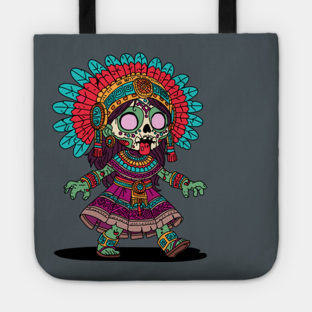 Cute Aztec Zombie Tote by H. R. Sinclair