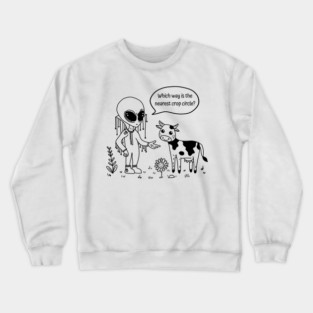 Alien & Cow Doodle Crewneck Sweatshirt