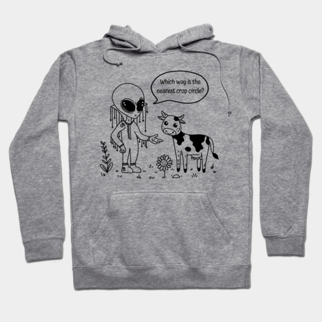Alien & Cow Doodle Hoodie by H. R. Sinclair