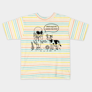 Alien & Cow Doodle Kids T-Shirt