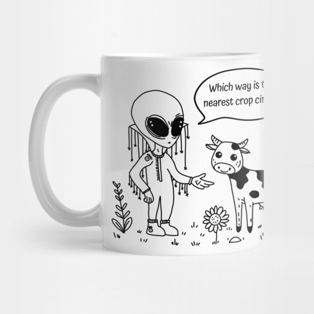 Alien & Cow Doodle by H. R. Sinclair