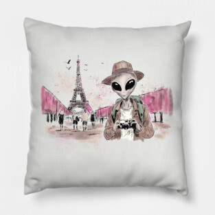 Alien Touring Paris Pillow