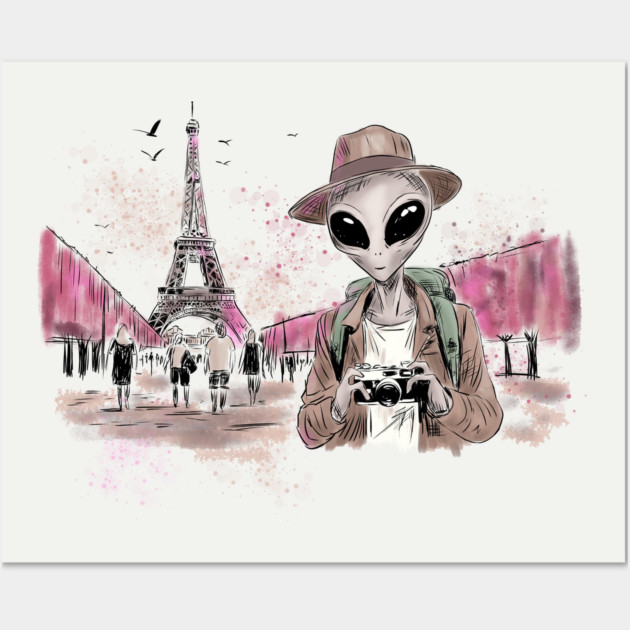 Alien Touring Paris Wall Art by H. R. Sinclair