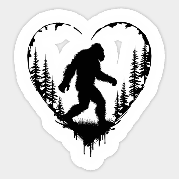 Bigfoot Heart Magnet by JessArty