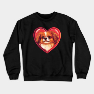Tibetan Spaniel Dog Valentine Crewneck Sweatshirt