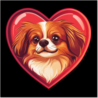 Tibetan Spaniel Dog Valentine Posters and Art
