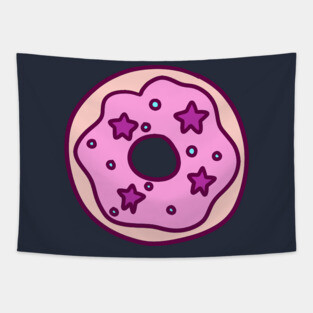 Pink Frosted Star Donut Tapestry