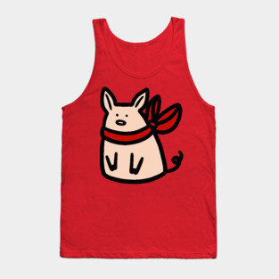Red Ribbon Piggy Tank Top