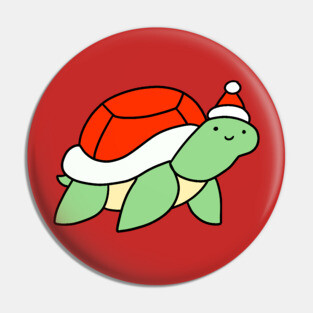 Santa Hat Turtle Pin