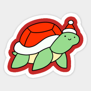 Santa Hat Turtle Sticker
