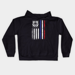 Coast Guard Flag Proud US Coast Guard Gift Kids Hoodie