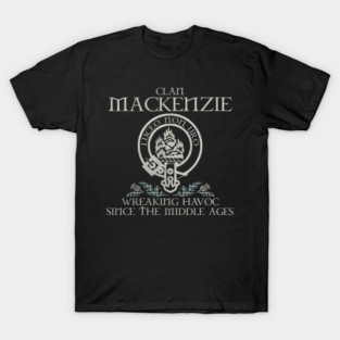 Clan Mackenzie crest Scottish surname tartan Thistle vintage T-Shirt