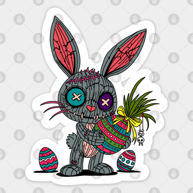 Voodoo Easter Bunny Sticker by H. R. Sinclair