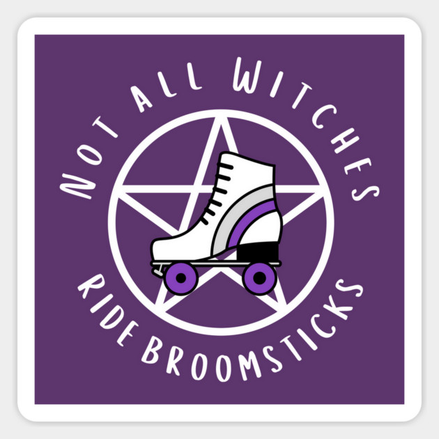 Not all Witches Ride Broomsticks Purple Roller Skate Cheeky Witch® Sticker by Cheeky Witch