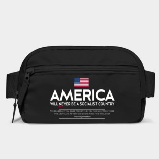 Anti Socialism Patriotic American Thomas Jefferson Quote Bag