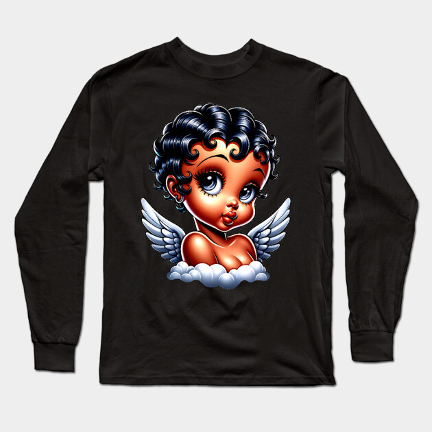 Cute Angel Long Sleeve T-Shirt by UrbanLifeApparel