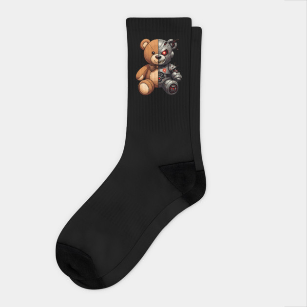 Good and Bad Robot Teddy Socks by UrbanLifeApparel