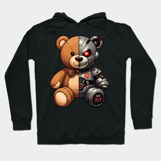 Good and Bad Robot Teddy Hoodie by UrbanLifeApparel
