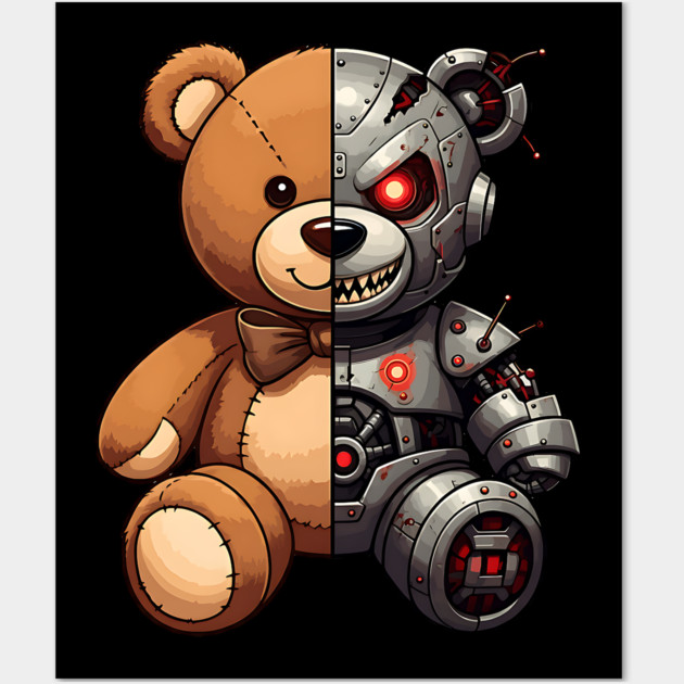 Good and Bad Robot Teddy Wall Art by UrbanLifeApparel